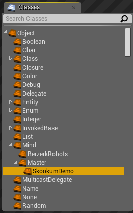 SkookumIDE Classes widget